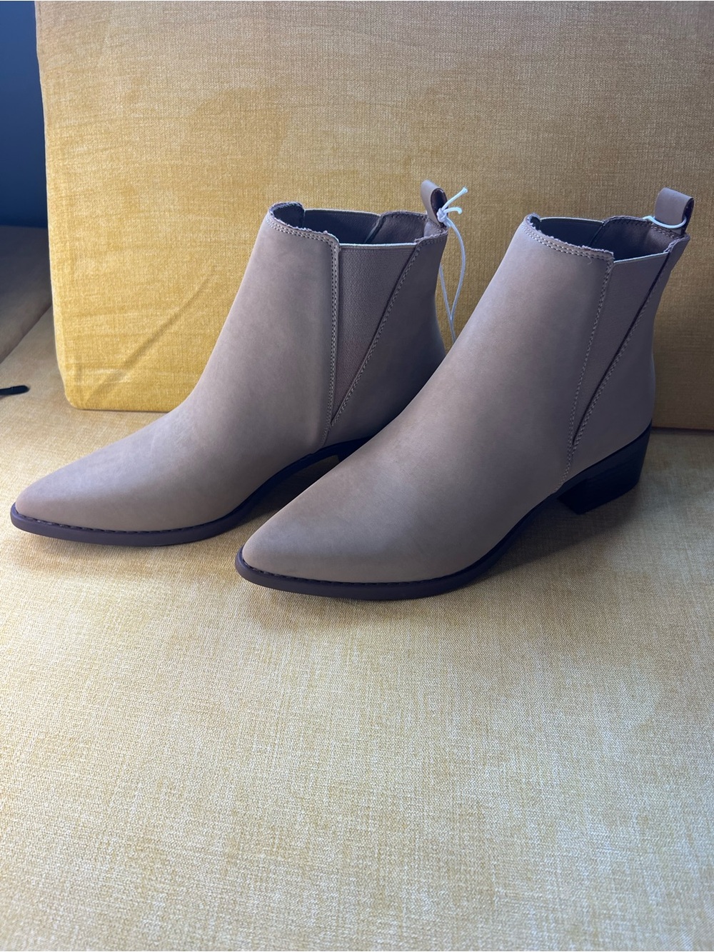 Women's Taupe Ankle Boots - Sleek Pointed Chelsea Style